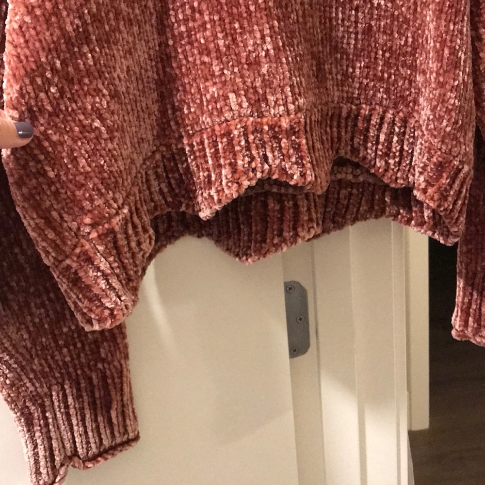Zara knit velvet pink sweater, size s - Picture 4 of 4
